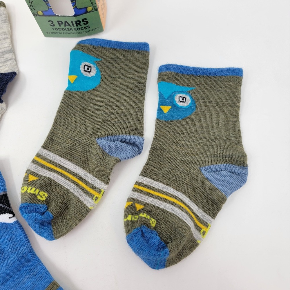 Smartwool Toddler Trio Zero Cushion Merino Wool Bootie Socks Winter Moss 2T-3T - Picture 2 of 14